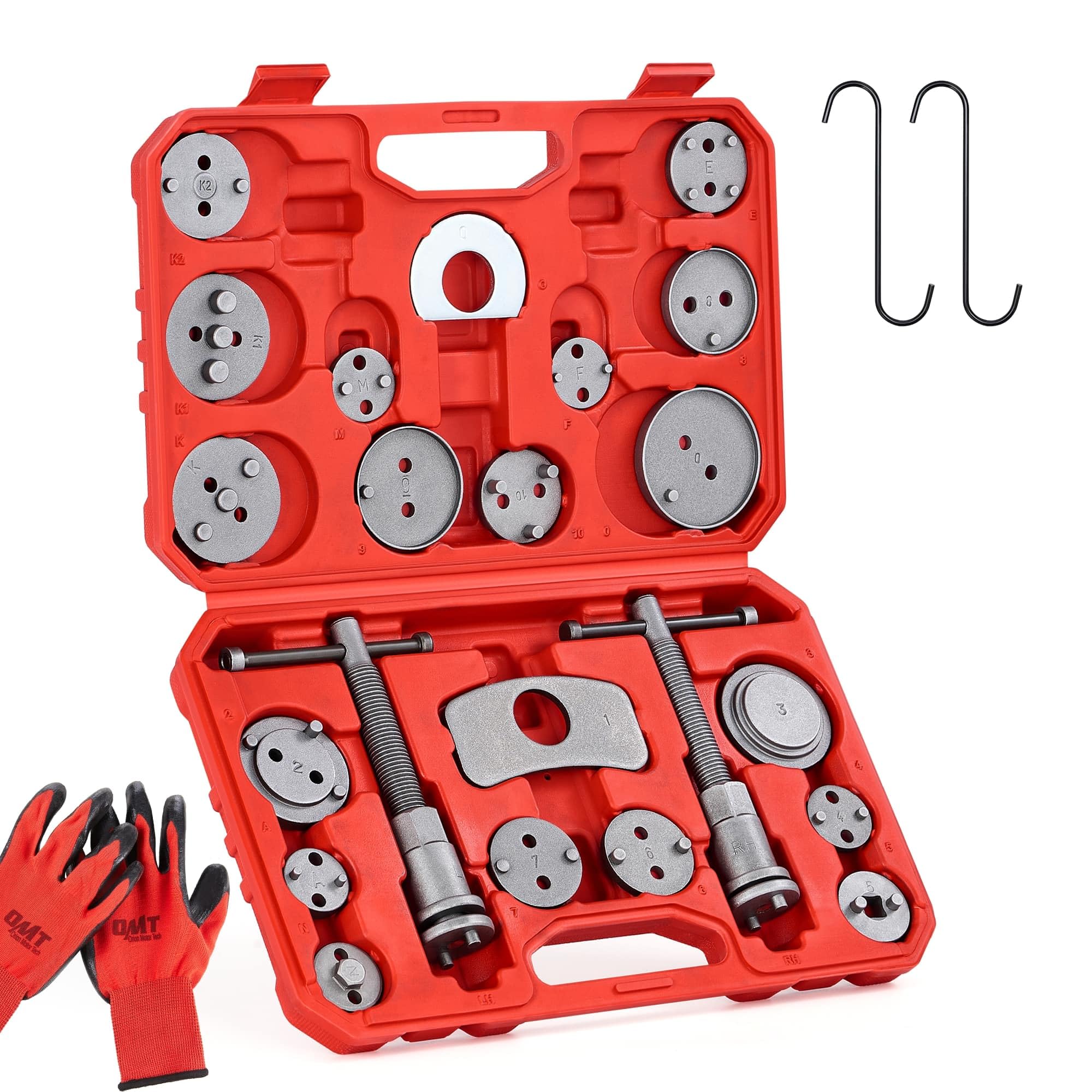Set Professionale 24 Pezzi Per Pinze Freni Auto E Camion – Adattatori E Bulloni Per Pistone, Custodia E Guanti Inclusi - 4