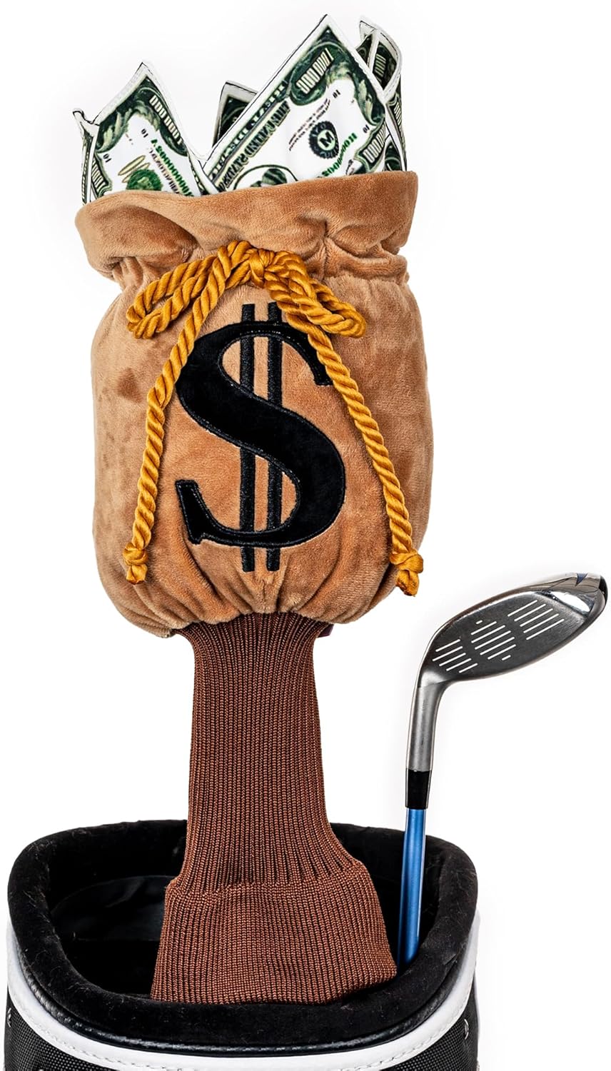 Daphne’s Headcovers Money Bag Driver Headcover | Premium Driver Headcovers | Funny Golf Club Covers | Stylish Protection for Your Clubs | Men's Golf Gear | Headcover for Men and Women