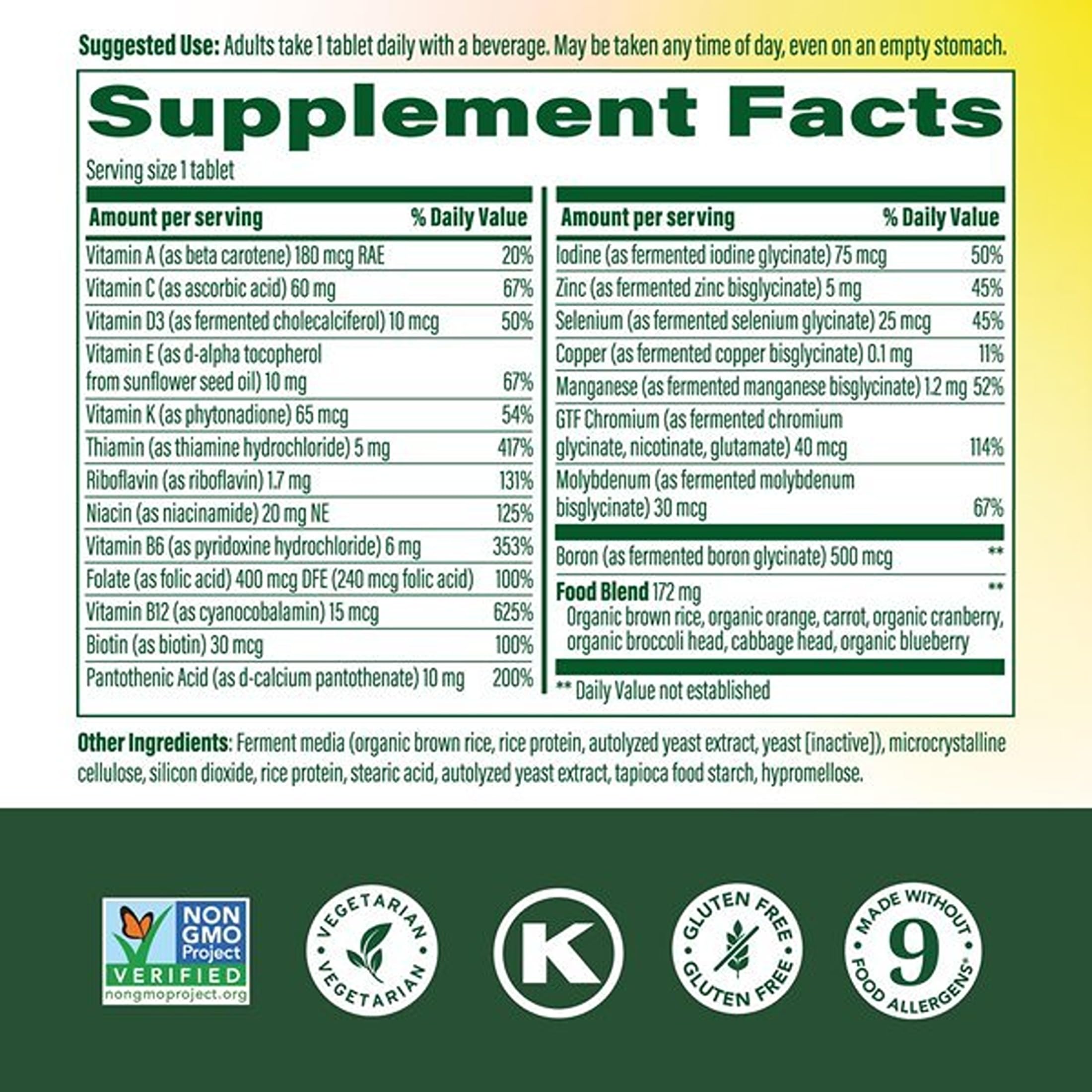 MegaFood One Daily Iron Free Multivitamin for Adults, 60 Tablets — Amazon image 3