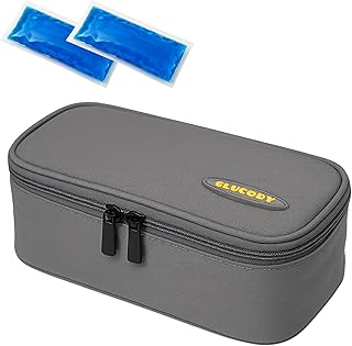 GLUCODY Nevera Insulina para Viagem + 2 Géis Refrigerantes Prática e Resistente/Nevera de Medicamentos Portátil Desenhad...