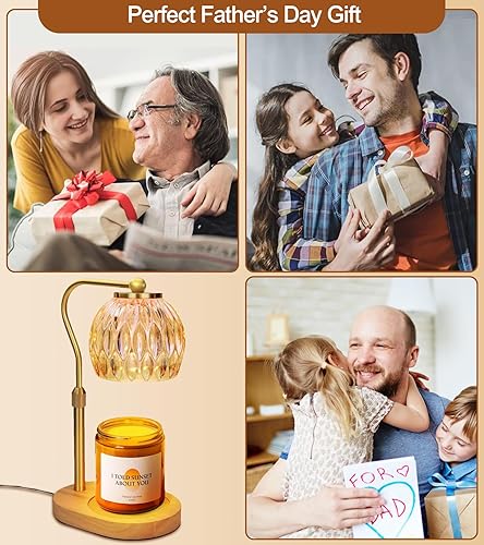 Miniatura 4 de YULOFMVE Lámpara calentadora de velas, calentador de velas con temporizador y regulador, calentador de lámpara de vela de altura ajustable para