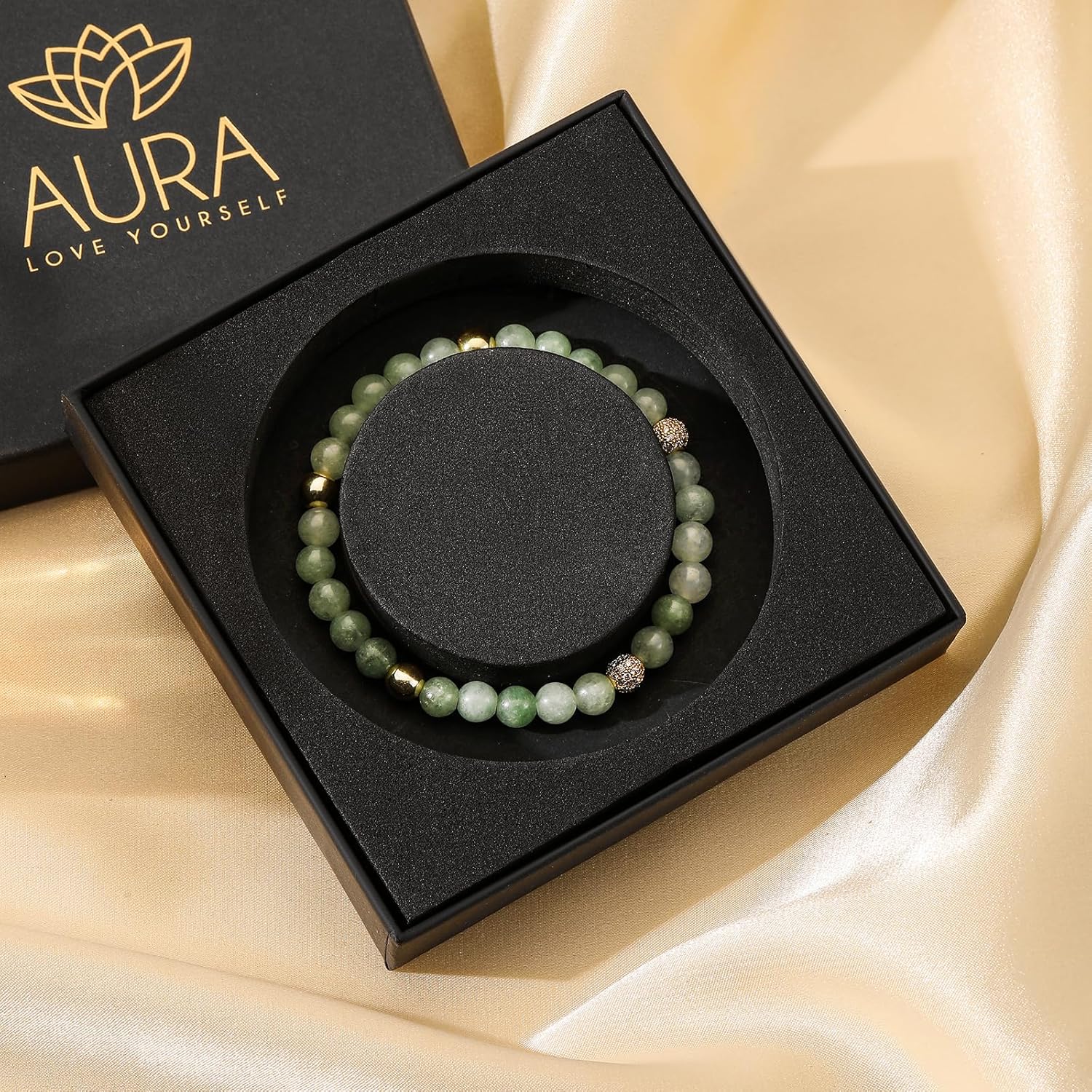 Healing Crystal Beaded Handmade Bracelets Natural Color Stones Semi Precious Beaded Stretch Bracelets for Women Round Chakra Yoga Beads Boho Bracelets Birthday Gift for Women With Luxury Gift Box - Image 2