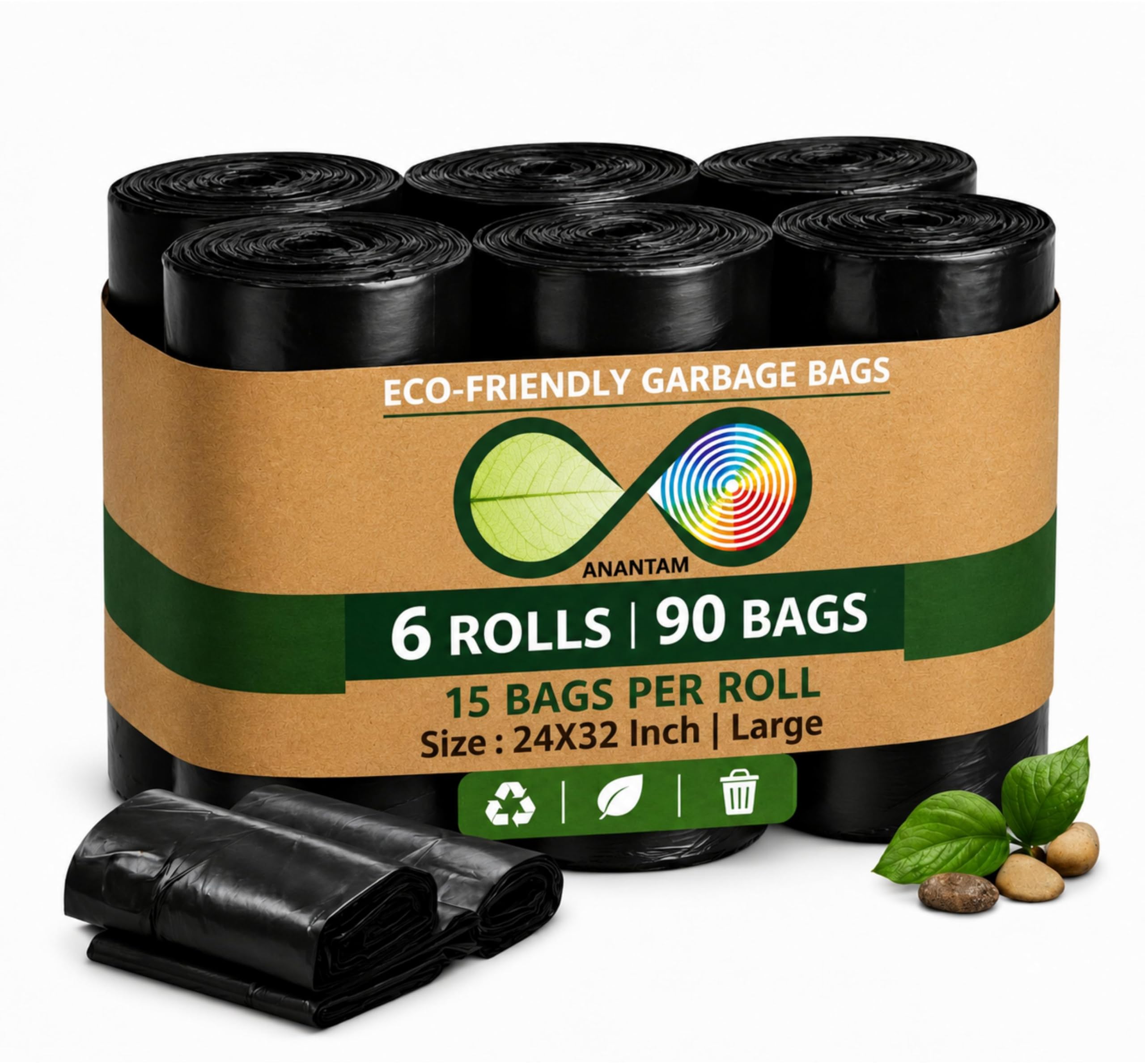 Large Black Garbage Bags - 30 Pack -13