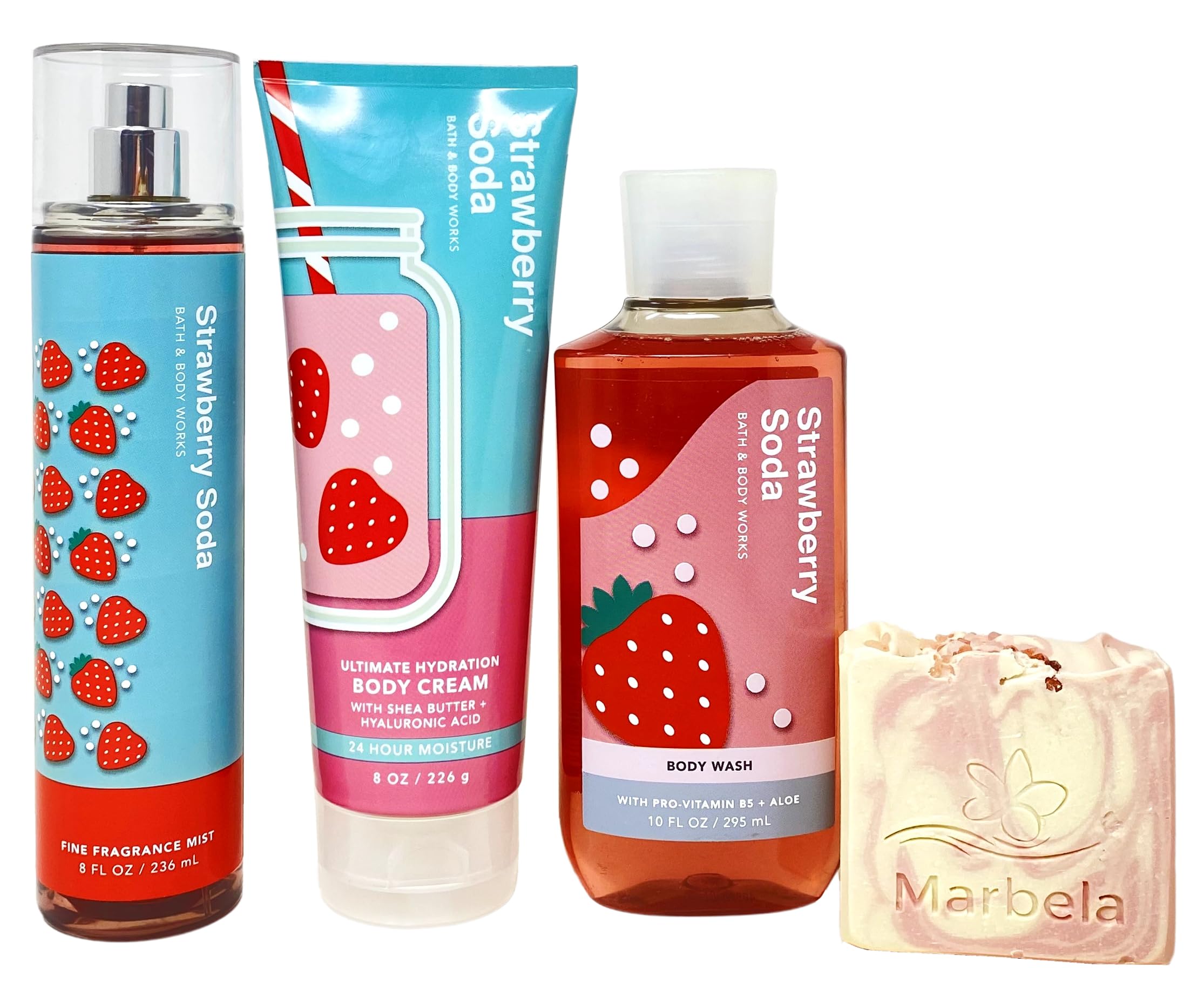 Amazon.com : Bath & Body Works Strawberry Soda 3 Piece Bundle