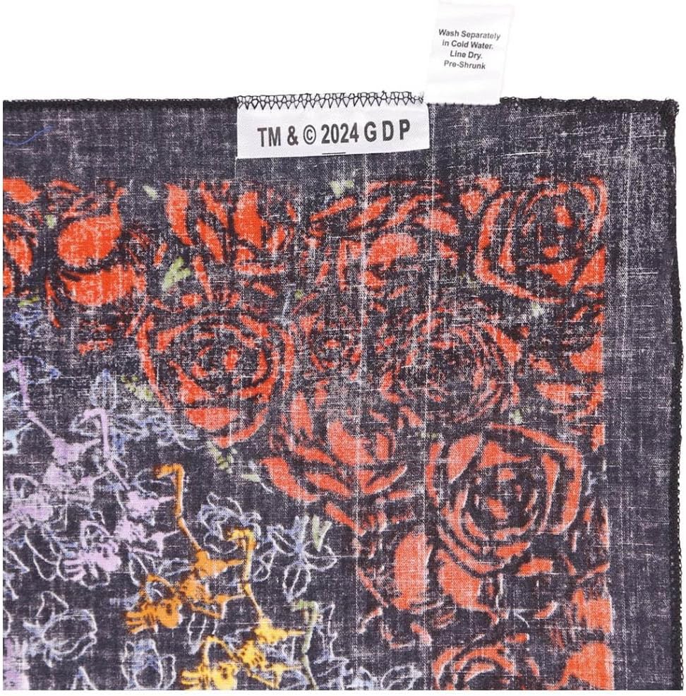 Sunshine Joy Grateful Dead Rainbow Skeleton Dancers Bandana – Officially Licensed 22"x22" 100% Cotton Hippie Accessory