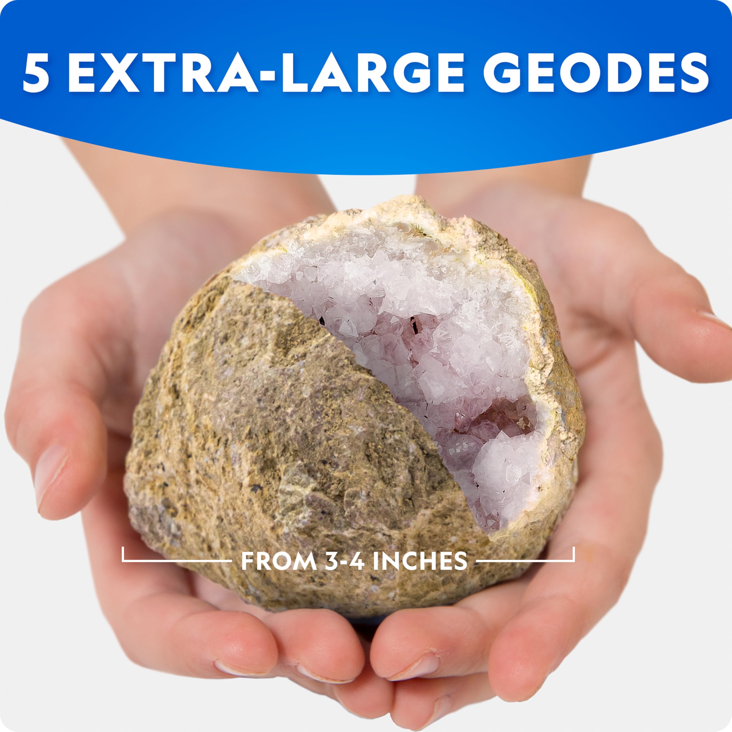 NATIONAL GEOGRAPHIC Break Open 5 Jumbo Geodes Science Kit, STEM Science Gift for Boys & Girls - Image 3