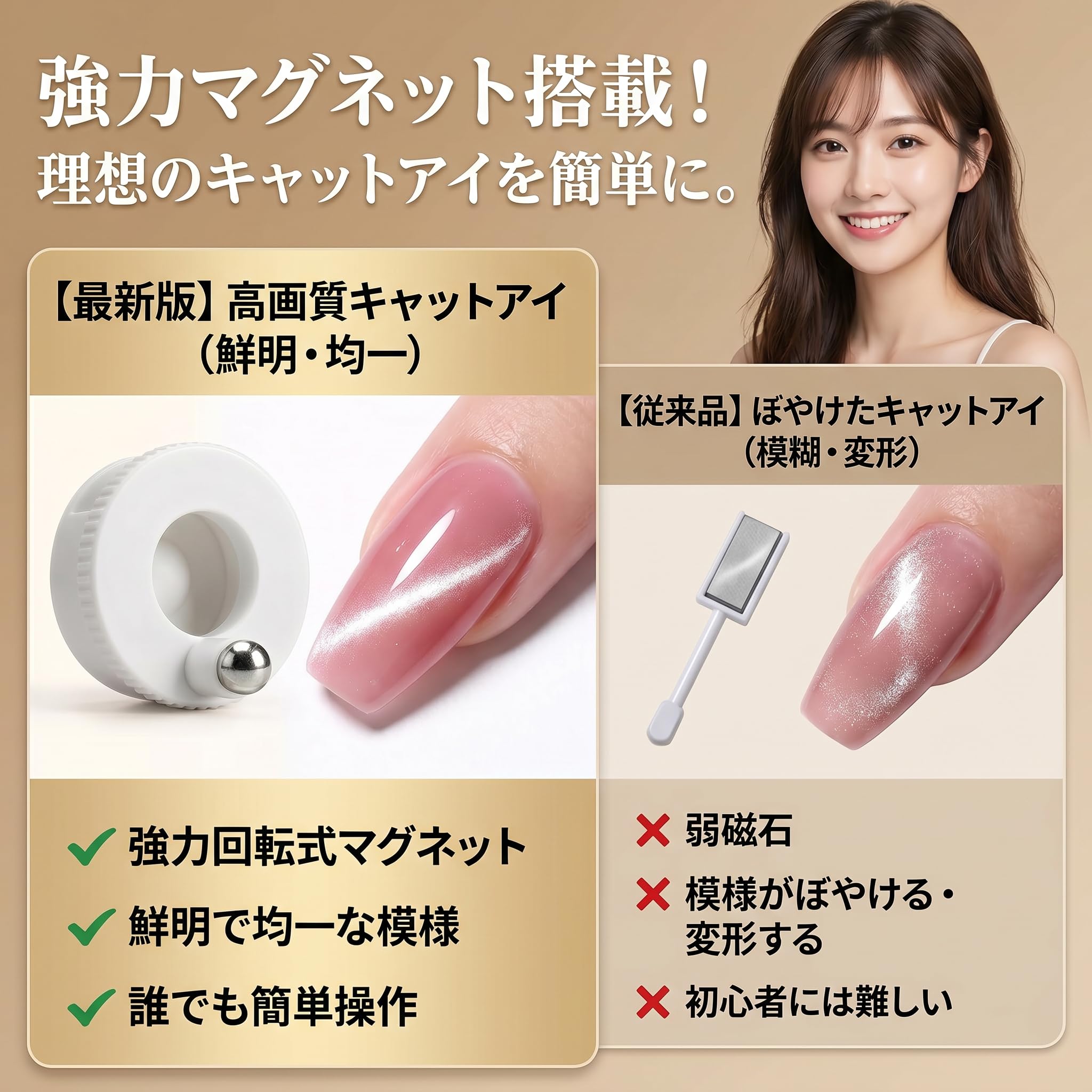 Amazon | ネイルマグネット 強力磁石 ビー玉ネイル専用 自動形成