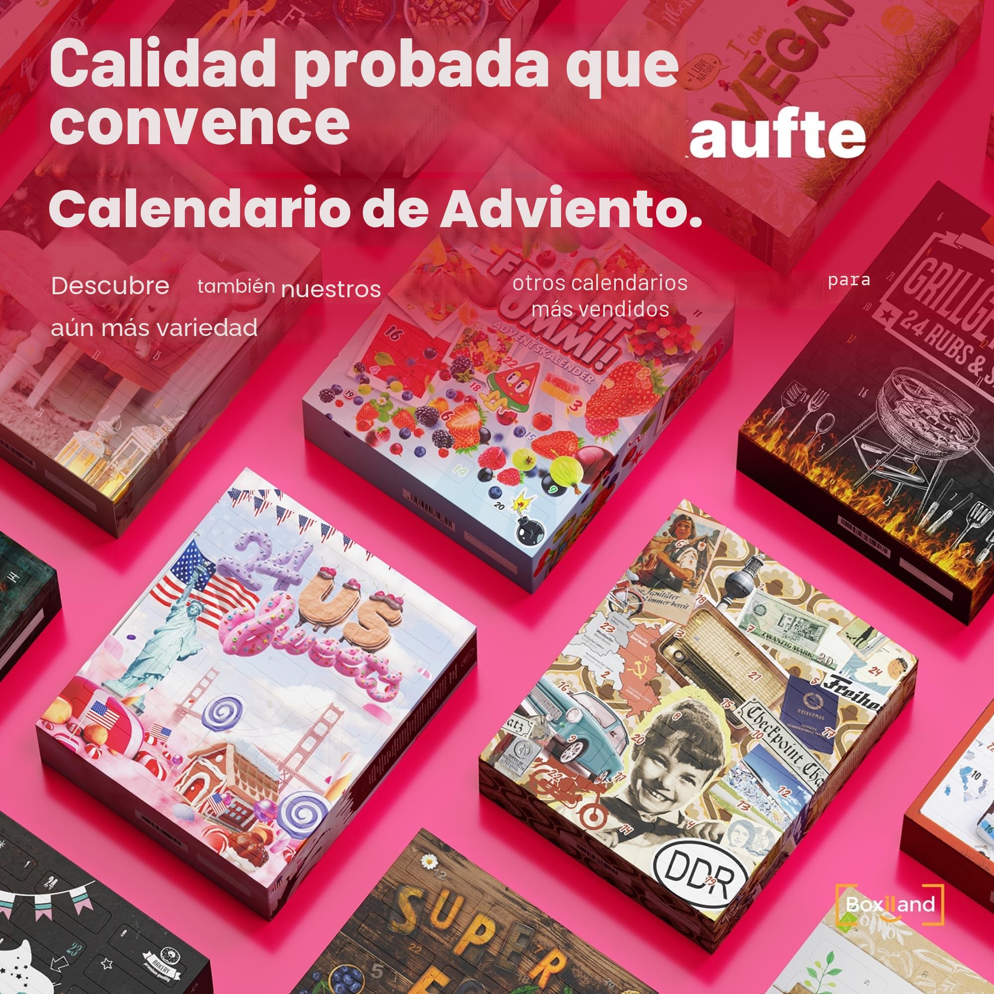 UMBRELLA® Calendario de Adviento USA 2025 con Golosinas Americanas Originales – 24 Dulces USA para Niños, Mujeres y Hombres