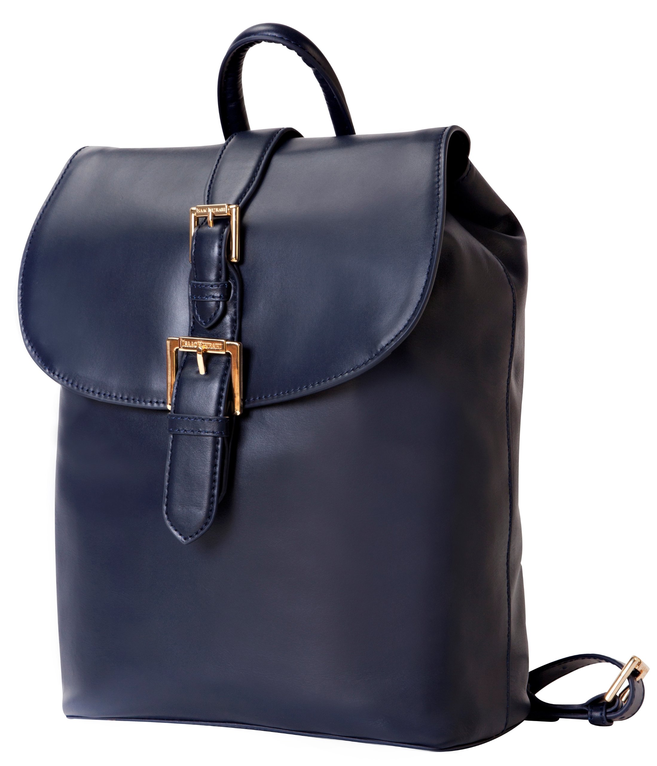 Isaac Mizrahi Kathryn mini Camera Backpack in Genuine Leather for DSLR Cameras, Lenses, Accessories and Other Tech Items-with Removable Internal Padded Pouch, Blue Electrónicos