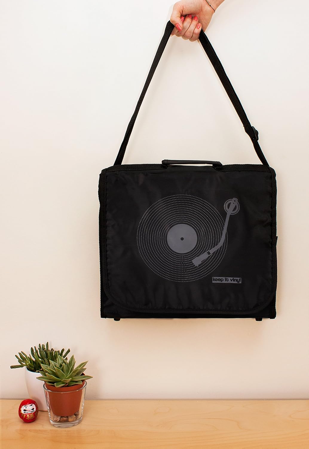 Keep It Vinyl Bag - Vintage Retro Style Record DJ LP Vinyl Records Messenger Shoulder Bag