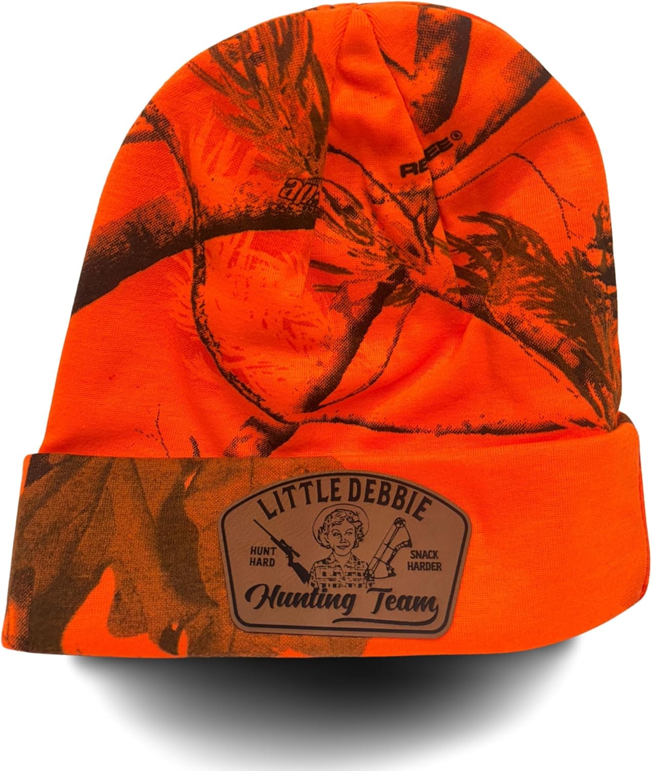 Snack Cake Hunting Team Adult Size Leather Patch Hat | Funny Hats for Dad | Apparel & Accessories | LD