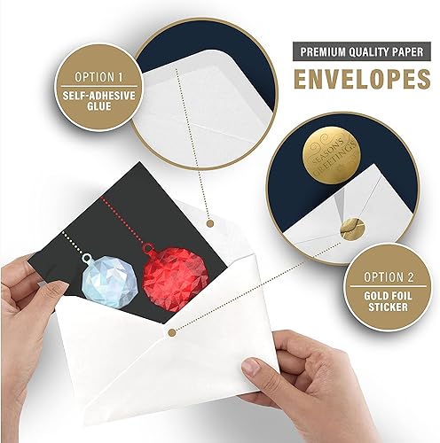 Miniatura 4 de easykart labels Surtido de 18 tarjetas de felicitación navideñas con sobres, lámina dorada con diseño de efecto de relieve 3D, tamaño de 5.5 x 4