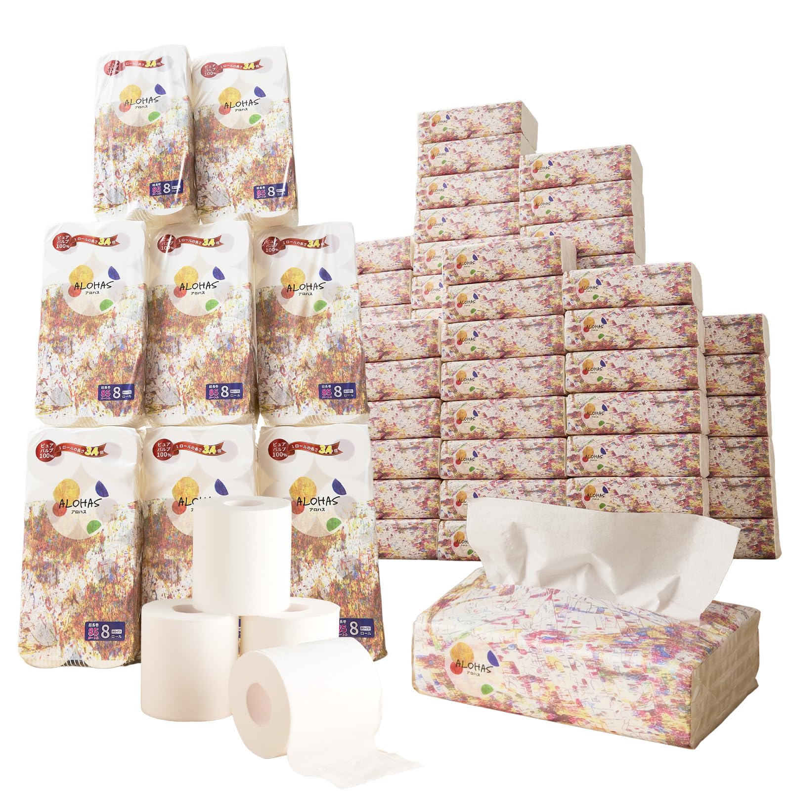 Amazon.co.jp: ALOHAS ピュアパルプ 100% ソフトパックティッシュ400枚