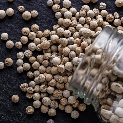 Miniatura 3 de SPICED - Peppercorn blanco entero, 6 onzas de pimienta blanca entera para molino de repuesto en bolsa resellable, ideal para salsas blancas, adobos,