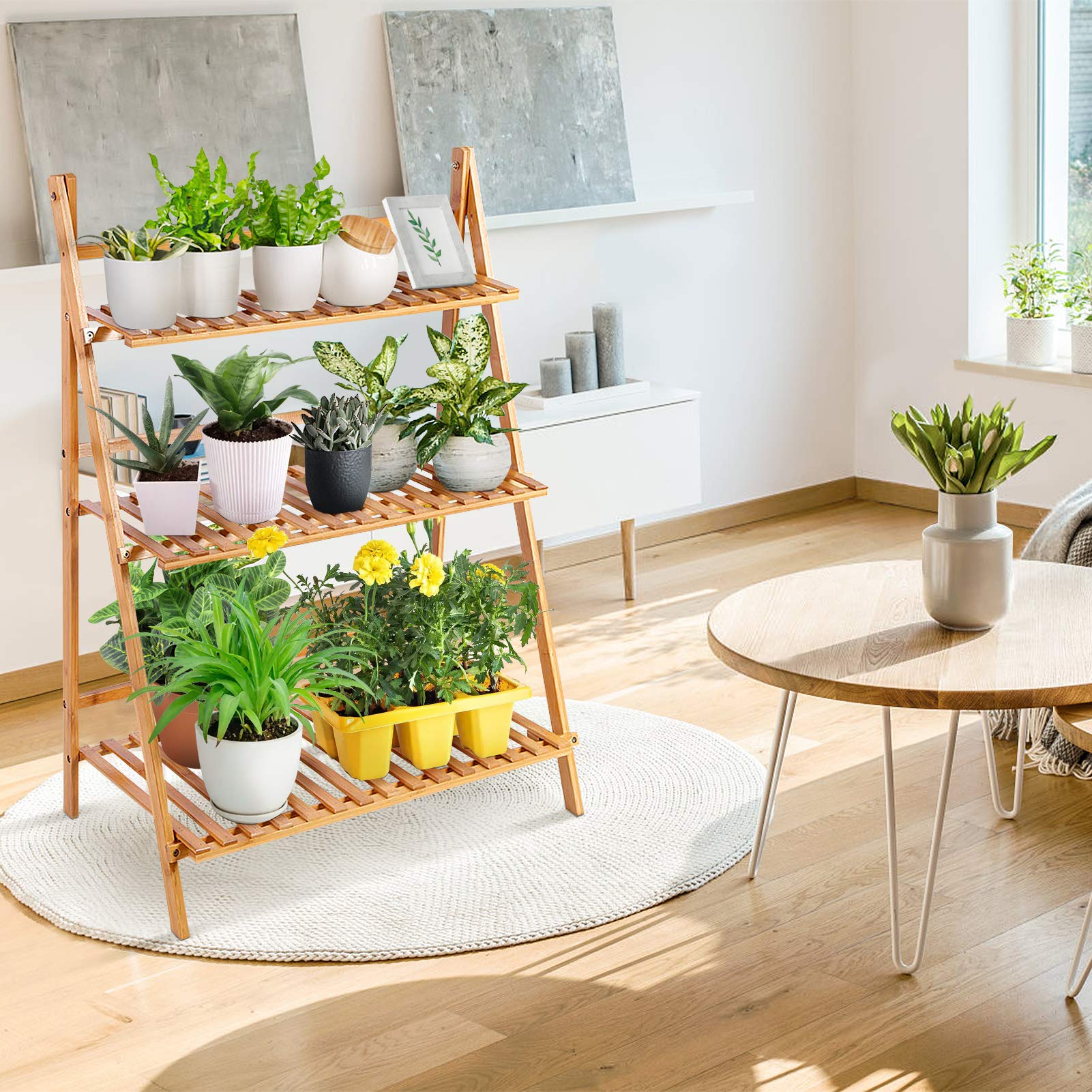 Buy Flower Ladder Stand, Indoor Outdoor Garden Ladder Display Shelf, 3