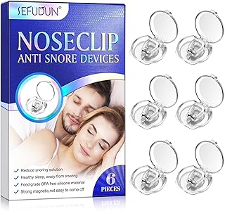 6 Pack Anti Snoring Devices, Anti-Snoring Solution, Silicone Magnetic Anti Snoring Nose Clip, Relieve Snore Sleep Sleeping Aid, Effective Breathing Aid, Stop Snoring to Restful Sleep