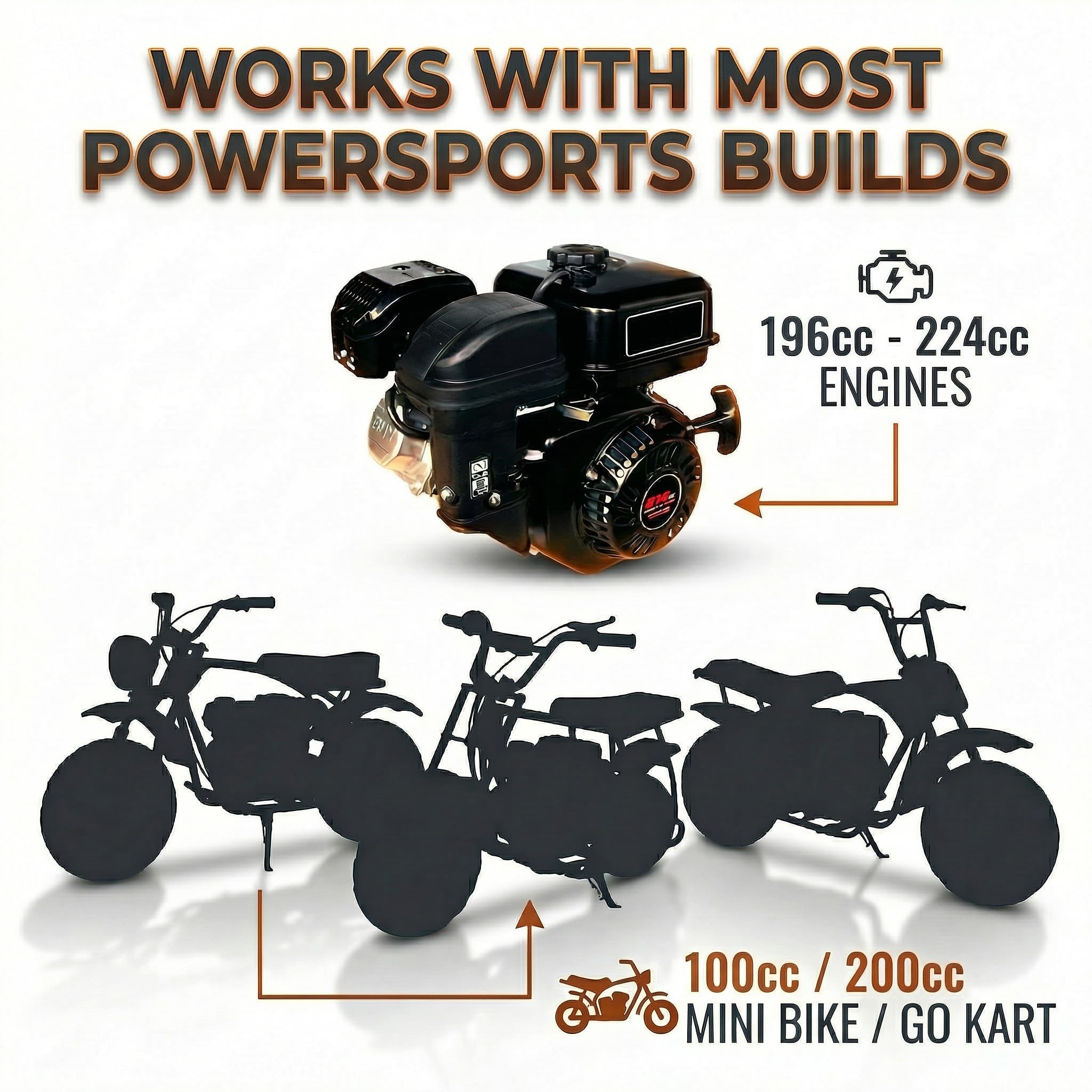 JMCHstore Placa elevadora para motor Predator 212 de 200 cc, Mega Moto MMB80 Baja Go Kart, elevación directa de 1.9 pulgadas, cambio atornillado directo y movimiento de doble dirección