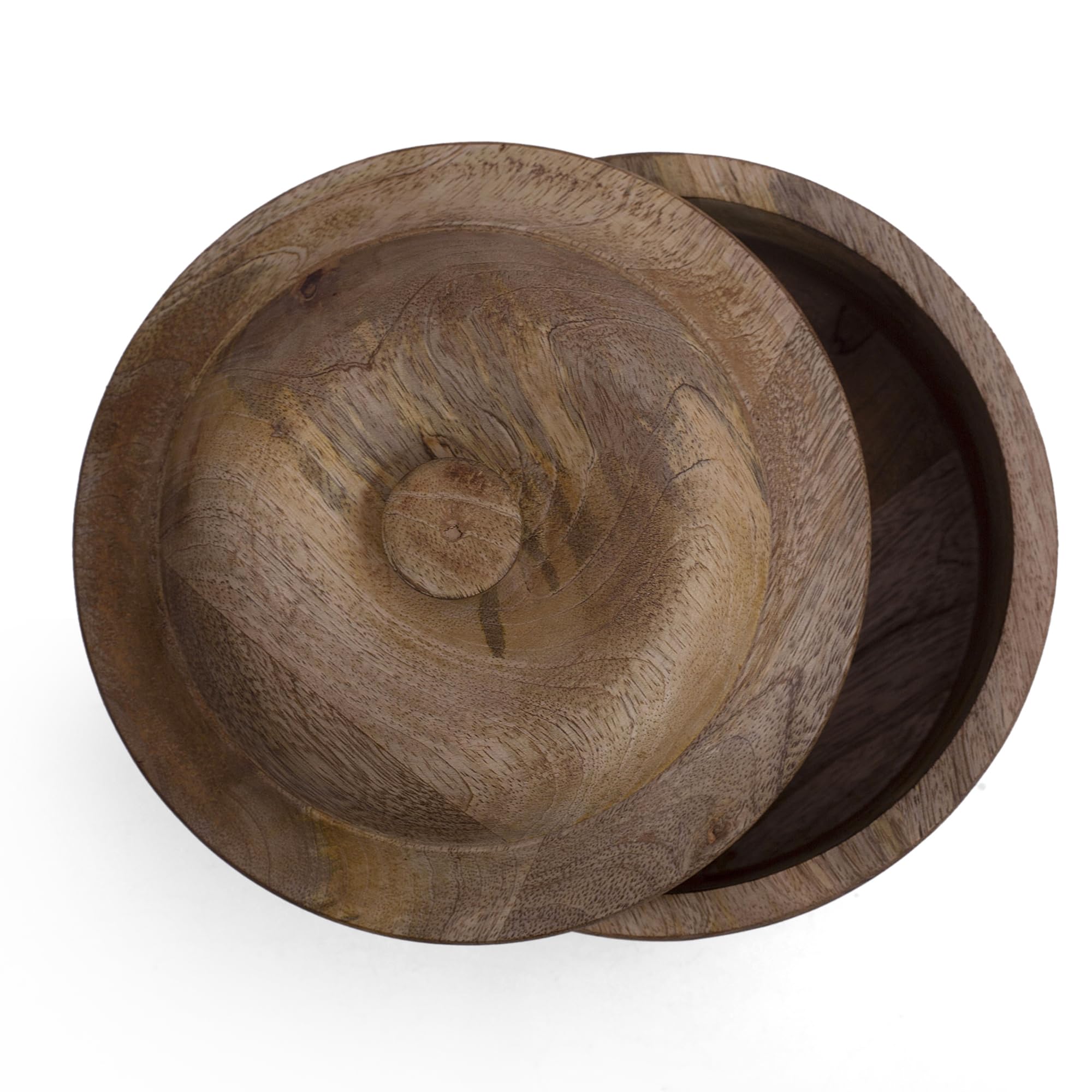 Handgefertigter mexikanischer Tortilla-Stövchenkorb aus Holz indischer Chapati-Roti-Brothalter Box Pfannkuchen-Keeper-Serviergeschir Hot Pot Auflaufform Deckel Home Küche Essdekor, Antik Braun 23 x 11