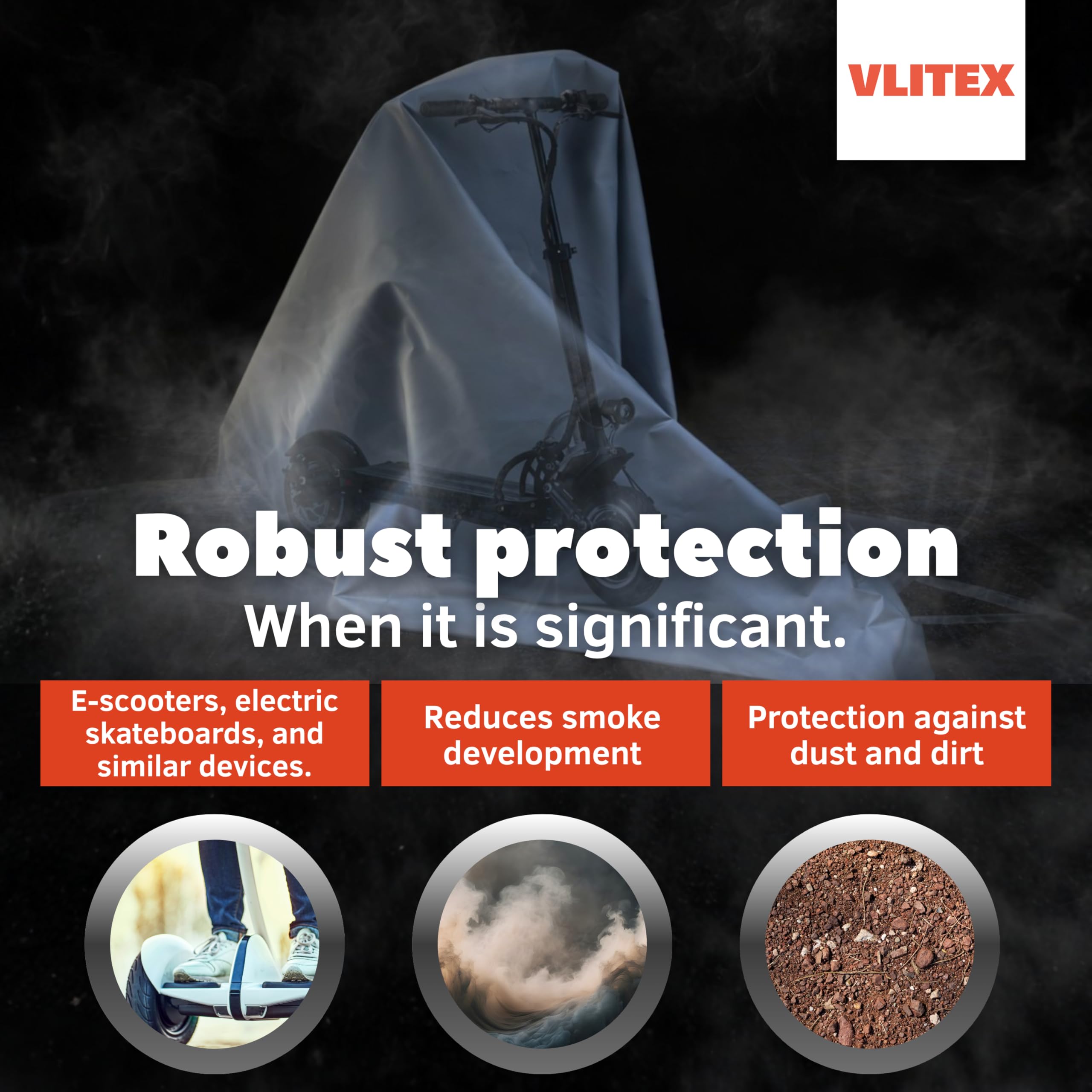 VLITEX Manta ignífuga || Batería Li-Ion Brand Explosion || E-Bike, E-Scooter, Seniors Mobil etc. || Retardante de Fuego hasta 1000 °C || 250 x 300 cm || Protección contra el Polvo, la Suciedad