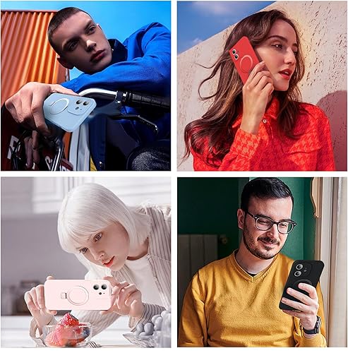 Miniatura 5 de Funda de silicona para iPhone 11 con soporte de anillo magnético de 6.1 pulgadas para mujeres y hombres compatible con MagSafe protección completa