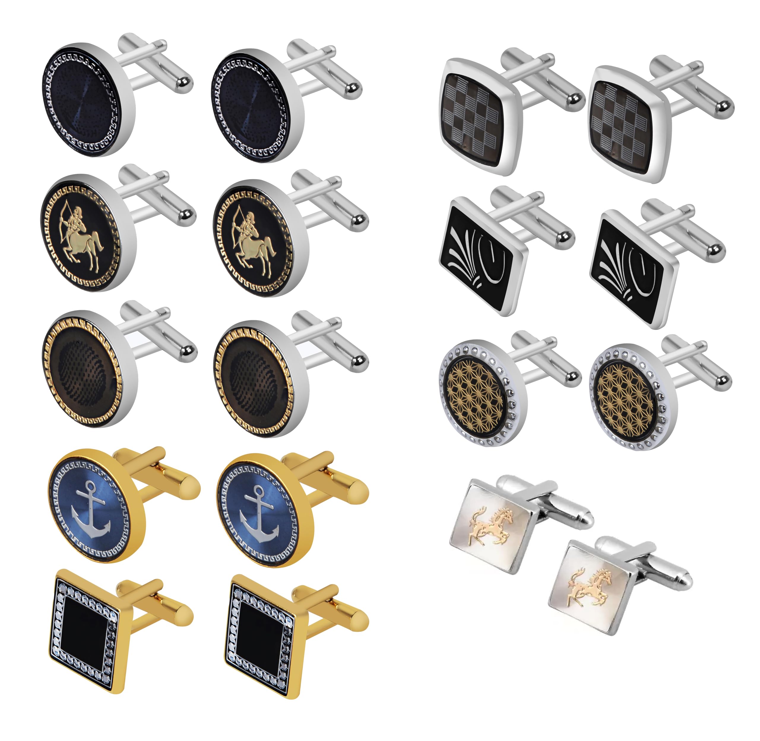 Exotica Fashions New Cufflink Set combo of 9 for mens (B0CV7CT681) Amazon Price History, Amazon Price Tracker