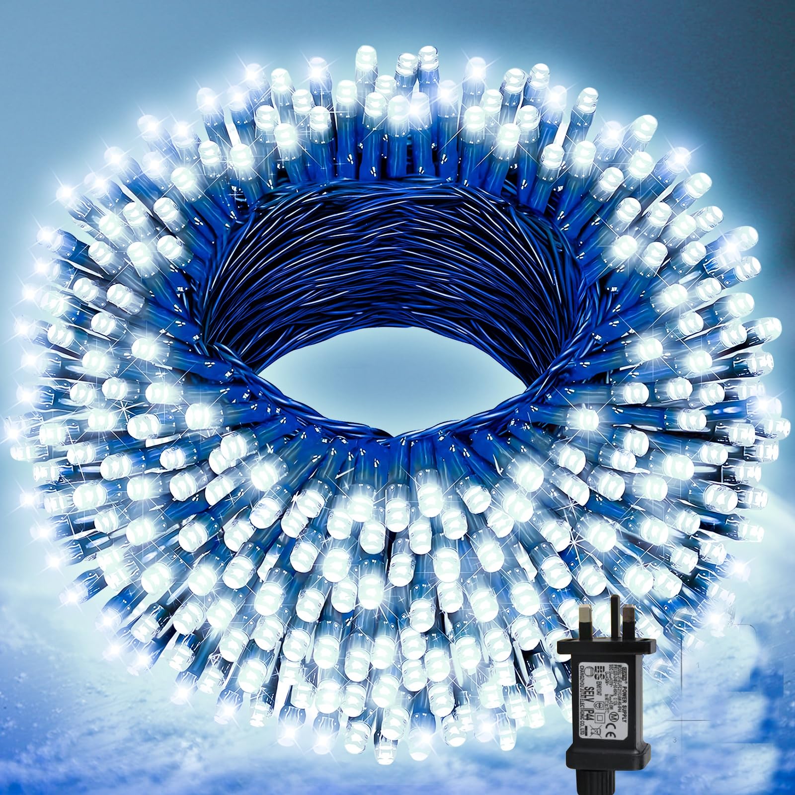 Christmas Tree Lights Outdoor, 120m 1200LED Fairy lights Plug in 8 Modes