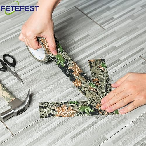 Miniatura 6 de Fetefest Cinta de camuflaje adhesiva sin residuos, no reflectante de 5 cm por 27 metros con varios patrones de camuflaje