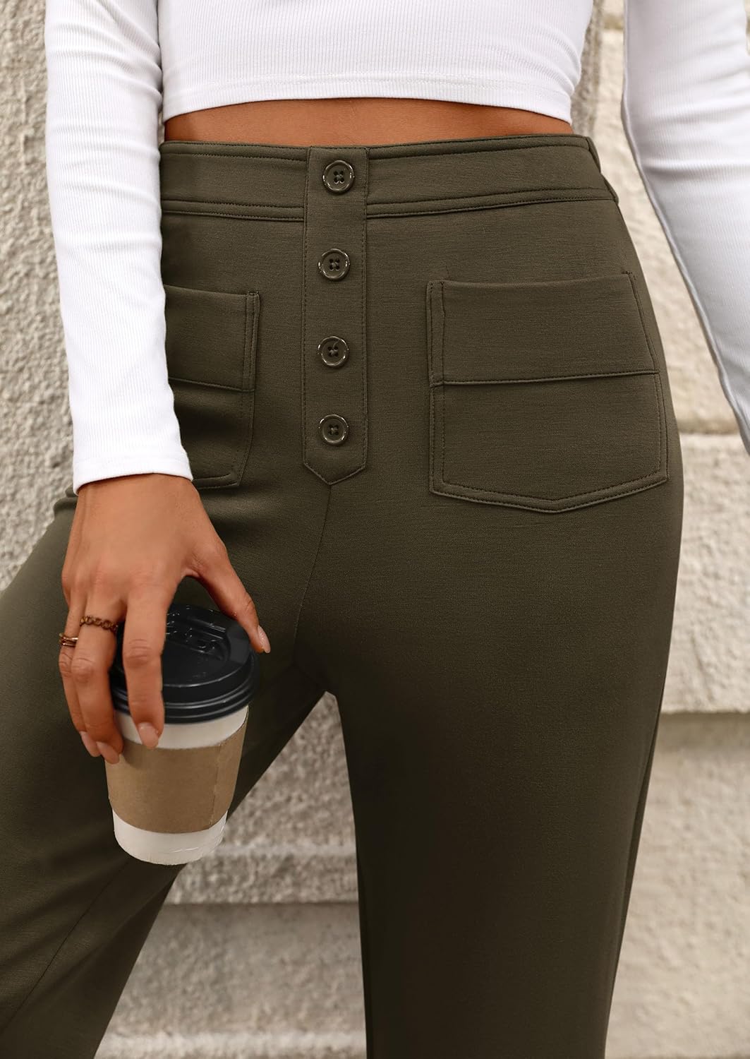 PRETTYGARDEN Women's Dressy Casual Dress Pants 2025 Fall Straight Leg High Elastic Waisted Stretch Trouser Slacks - Image 5