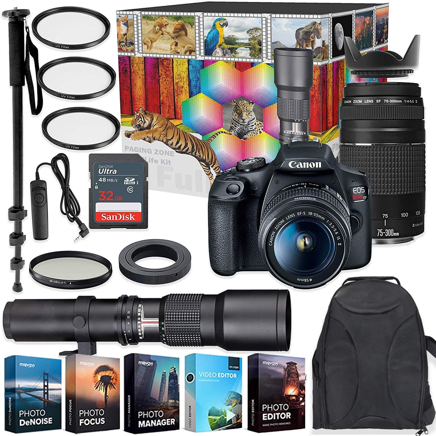 Canon EOS Rebel T7 DSLR Camera with 18-55mm 75-300mm Lenses Kit