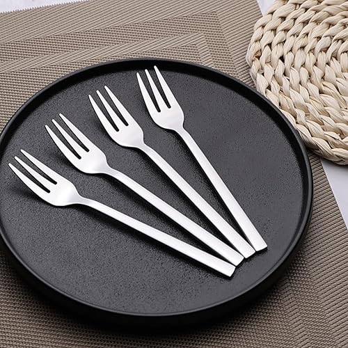 Miniatura 4 de Tenedor de degustación pequeño de acero inoxidable de 12 piezas, tenedor de 3 dientes