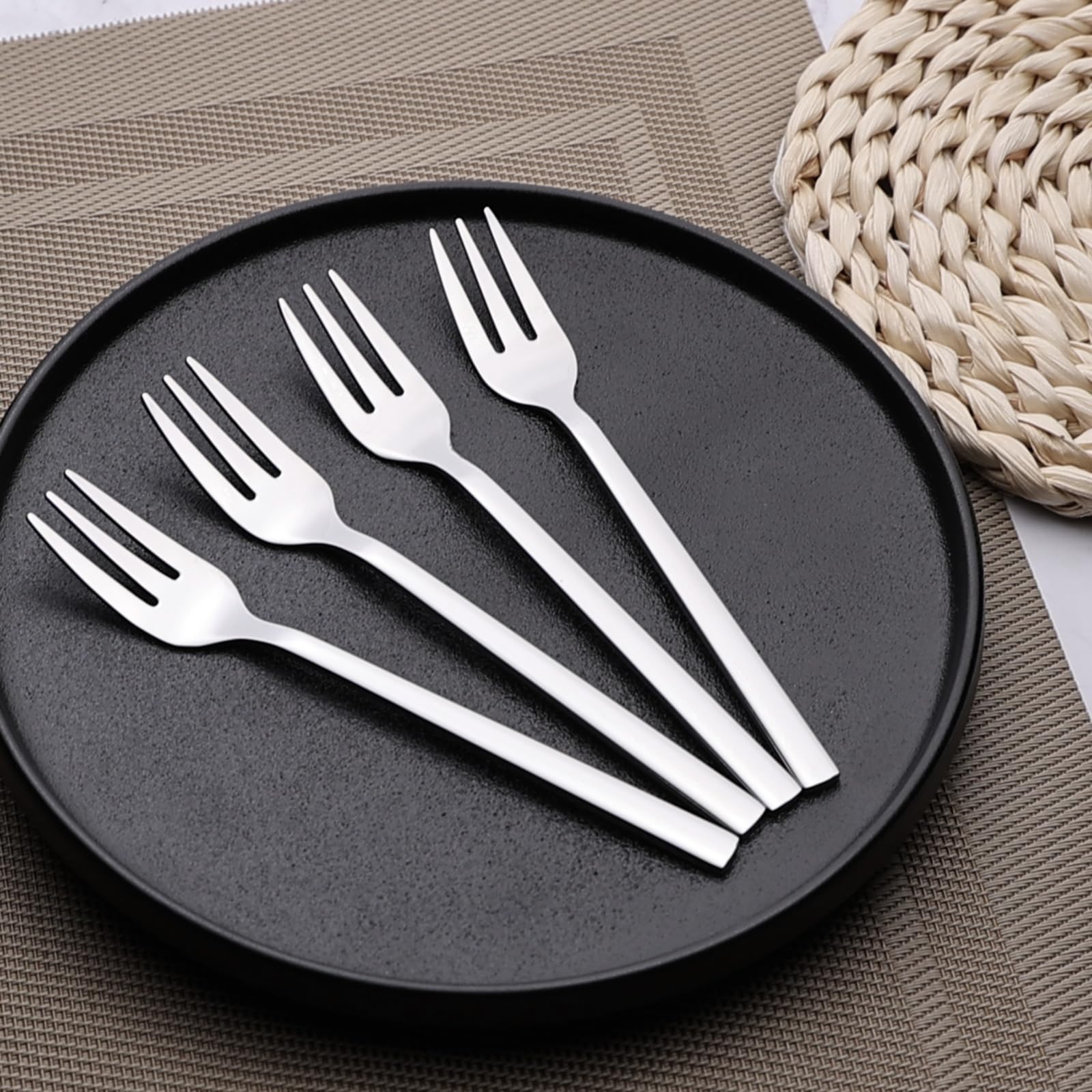 12-Piece Stainless Steel Small Tasting Fork, 3-Tines Fork — Amazon image 4