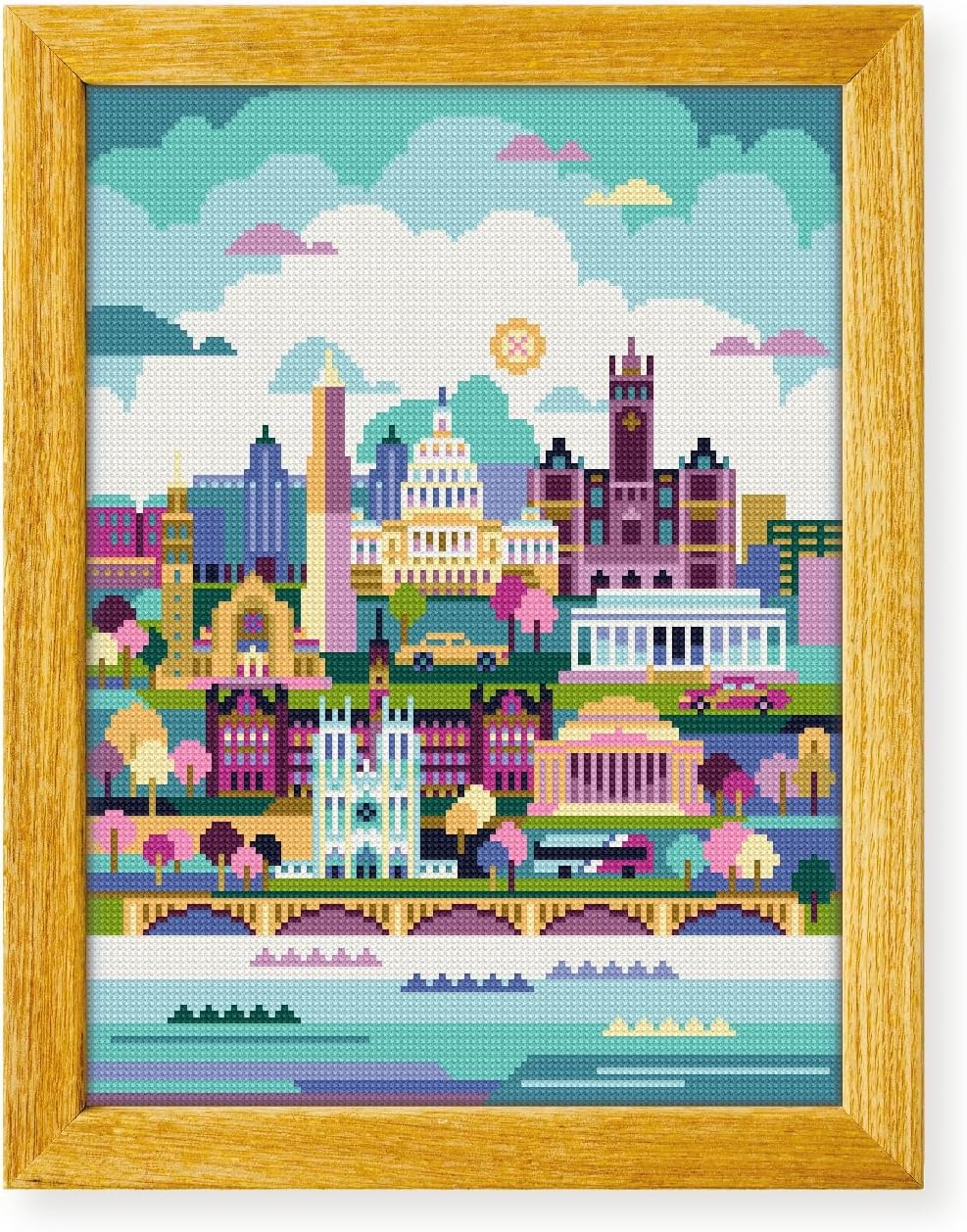 Awesome Pattern Studio Washington DC USA DS083, Diamond Painting Kit, Diamond Art Kits for Adults, Full Drill 5D Diamond Dots Kits. All Items Included.