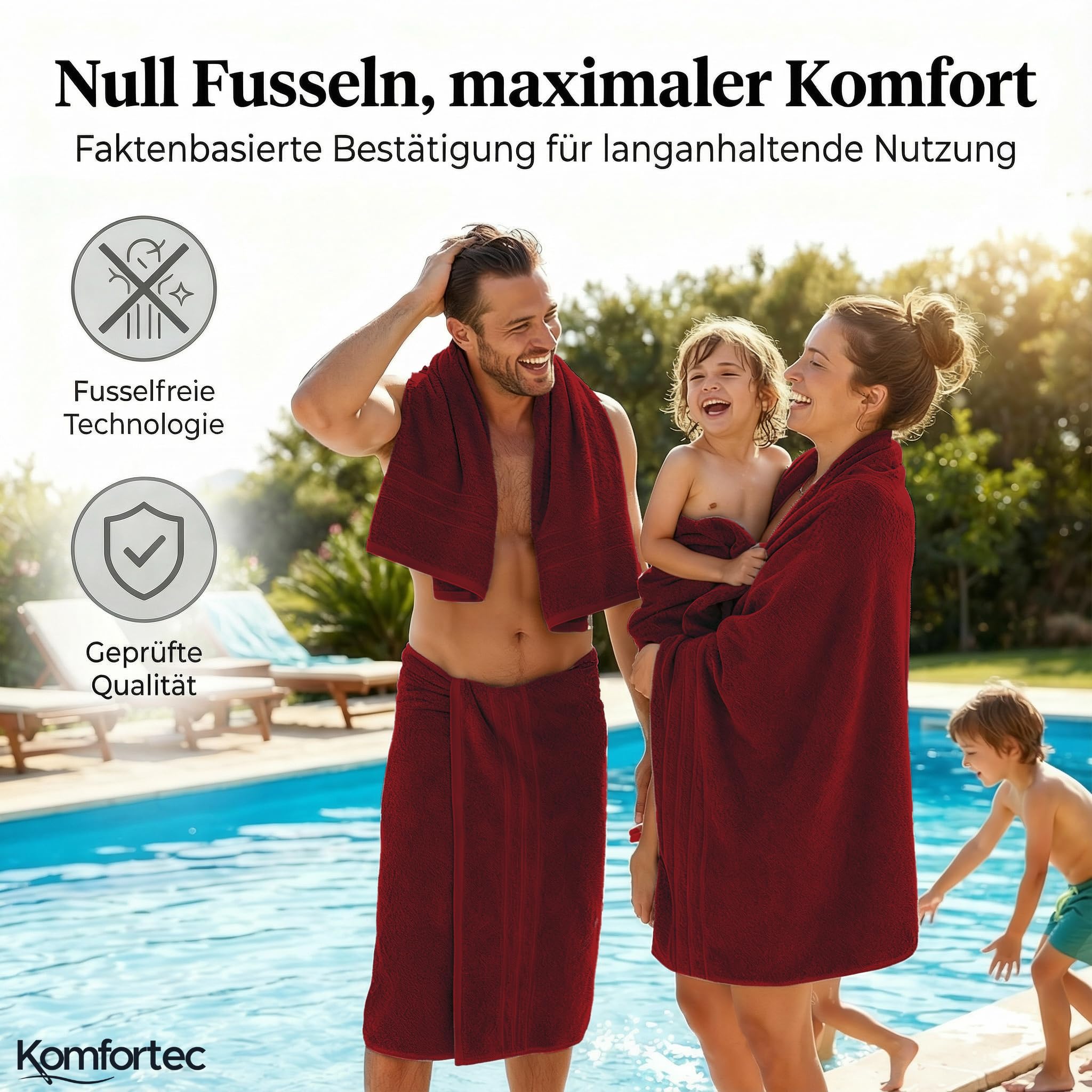 Komfortec Badetuch 100x200 cm aus 100% Baumwolle – Bild 7