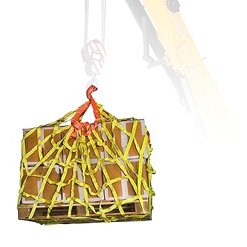 FERRETERRO Pallet Cargo Lifting Net Straps - Cargo Hanging Net for Heavyduty Cargo Lifting in Port, Docks, Logistics, Trucks, Ship & Machinery Lifting - 6' x 6'