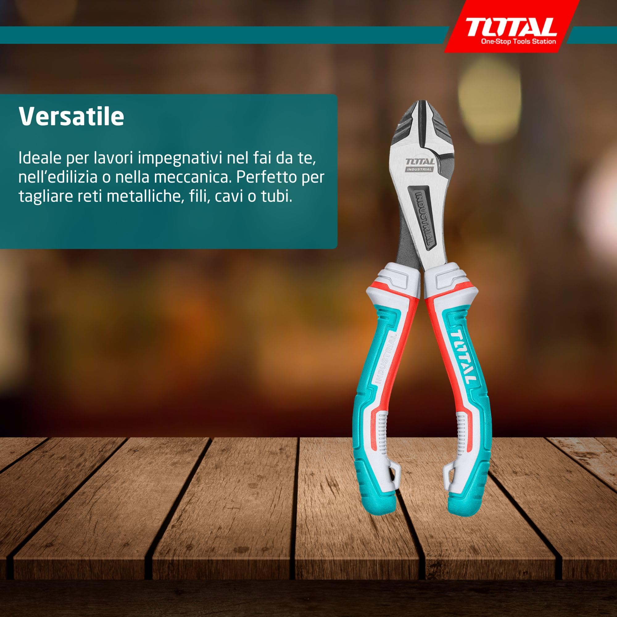 Total High leverage heavy-duty diagonal cutting pliers, 7