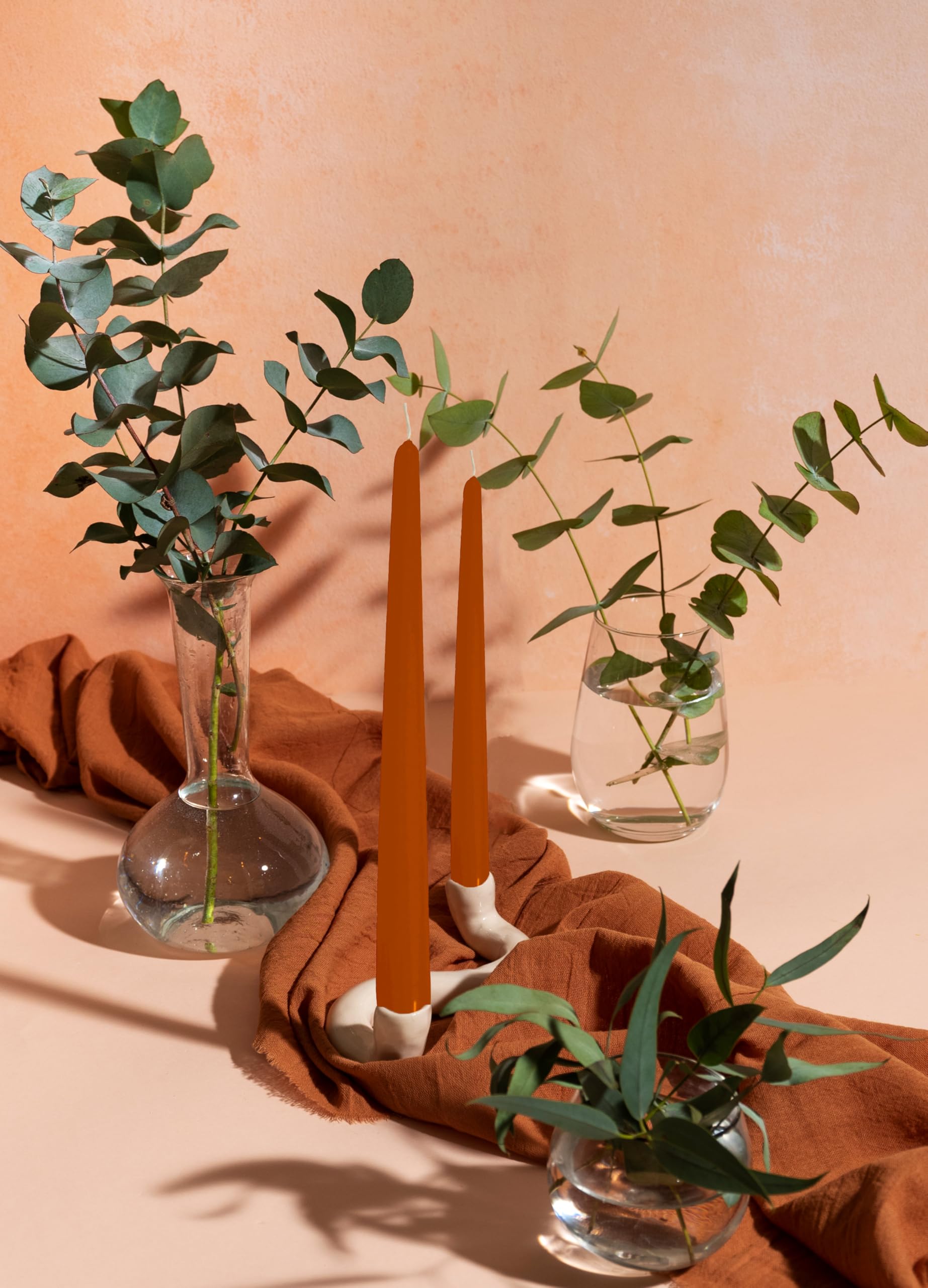 Image secondaire de Lot de 10 Bougies Coniques Bourgogne - Artisanat Italien - 25 cm