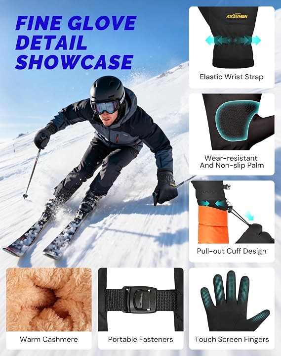 Winter Gloves Waterproof Ski Snow Gloves for Women Men