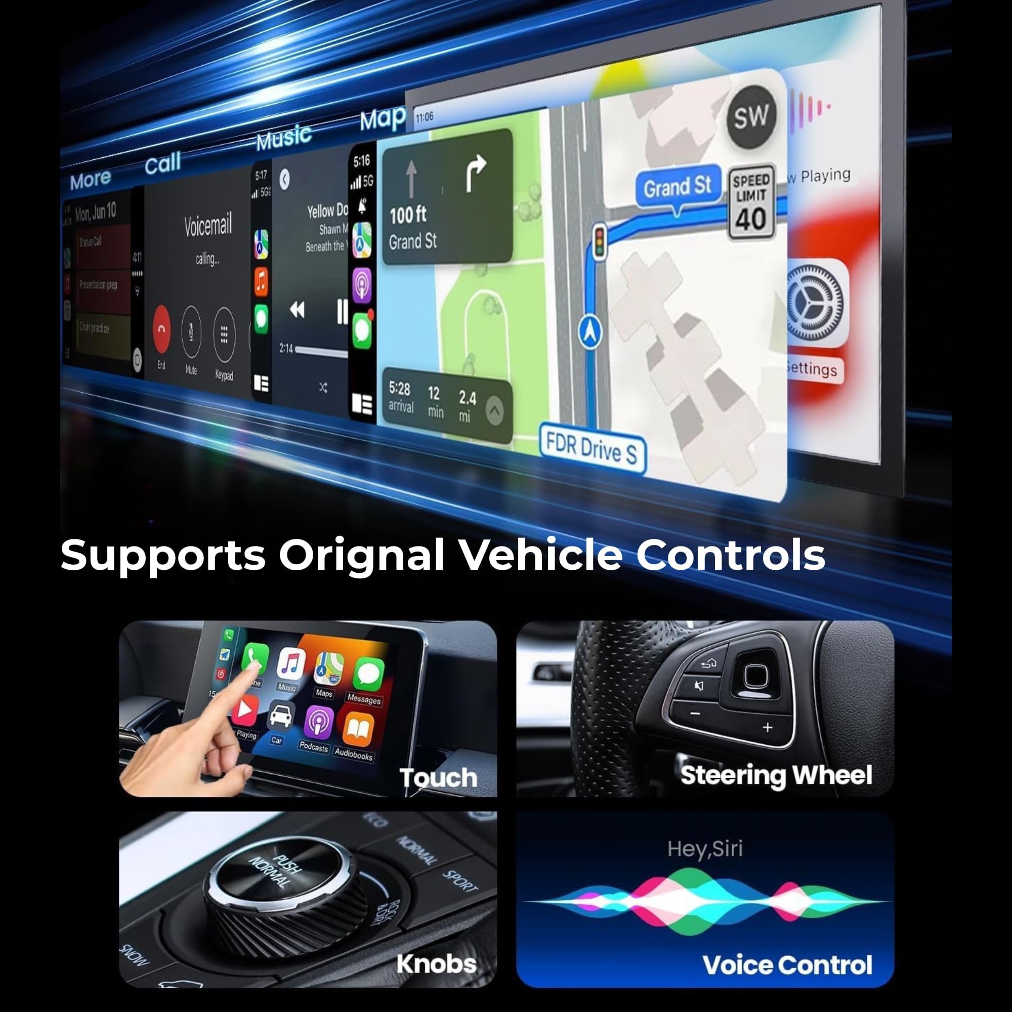 Carlizem® Wired to Wireless Android Auto & Carplay Adapter Cortex A7 Pro Processor| Quick Connection & Auto Reconnect | Bluetooth 5.4 & 5.8Ghz WiFi| 9 Months Warranty | Easy Setup — Amazon image 4