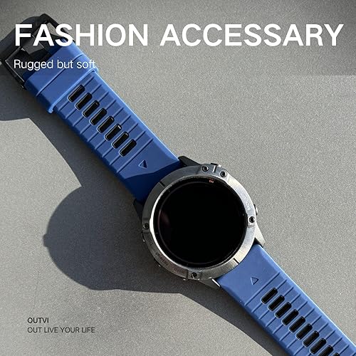Miniatura 10 de Correa de reloj de 1.024 in para Garmin Fenix 7x Sapphire Solar Fenix 6x Pro Solar Fenix 5x 3 horas de liberación rápida de ajuste de silicona de