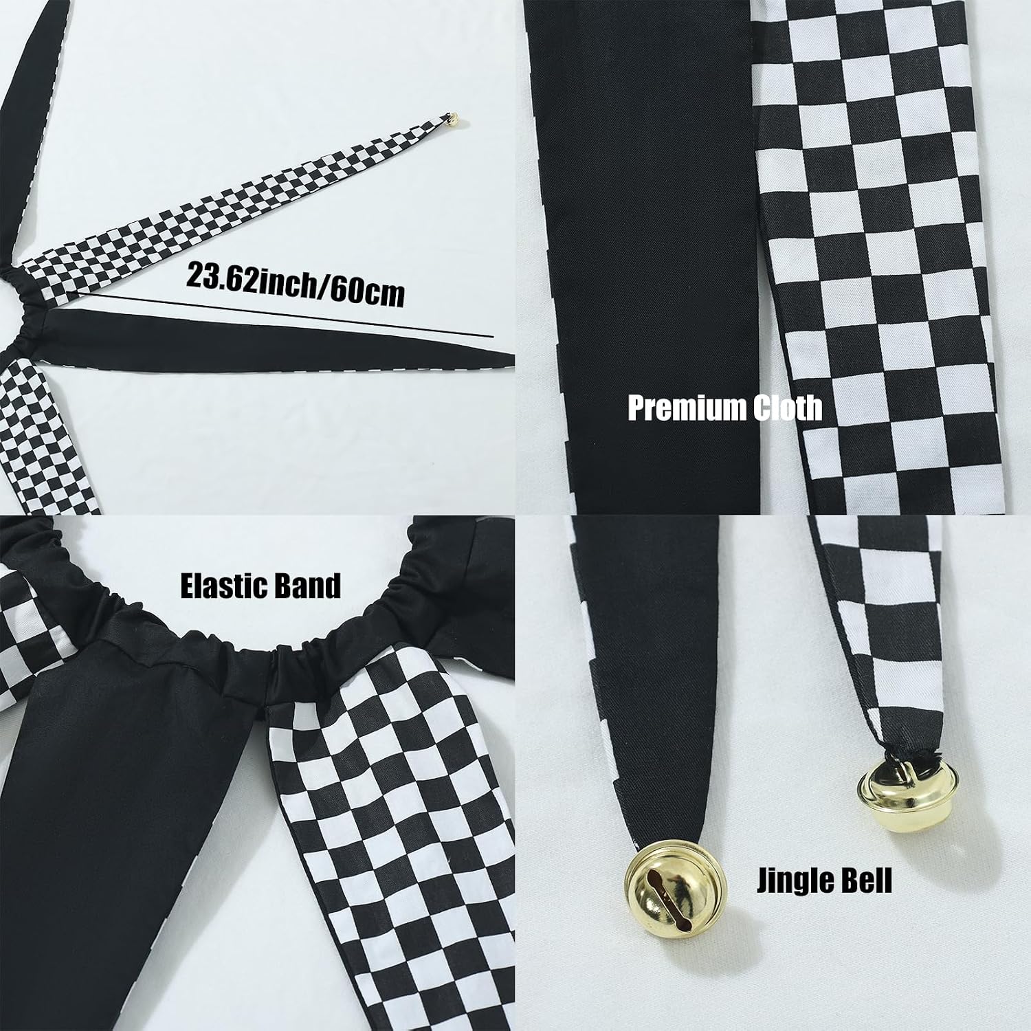 Jester Neck Collar with Bells Adult Clown Collar Costume Accessory