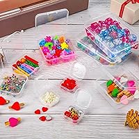 Vista 4 de 24 paquetes de recipientes pequeños de plástico transparente para almacenamiento de cuentas con tapa con bisagras para almacenamiento de objetos