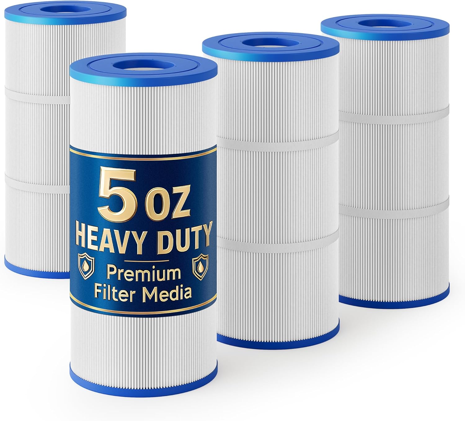 Upgraded 5oz CCP240 Pool Filter Cartridges, Compatible with Pentair Clean & Clear Plus 240 (#160310), Replaces OEM 178569, R173572, Pleatco PCC60, 4-Pack, 240 Sq.Ft Total, Premium Media