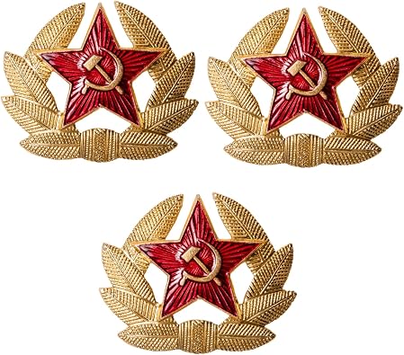 Soviet WW2 Communist Sickle And Hammer Pin Star KGB Badge USSR Russian Hat Insignia
