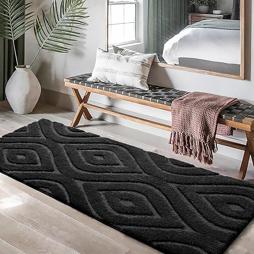 Miniatura 3 de DEXDE Alfombras de baño de 24 x 60 pulgadas, antideslizantes, suaves, lavables, grandes alfombras de baño para baño, dormitorio, pasillo, cocina,
