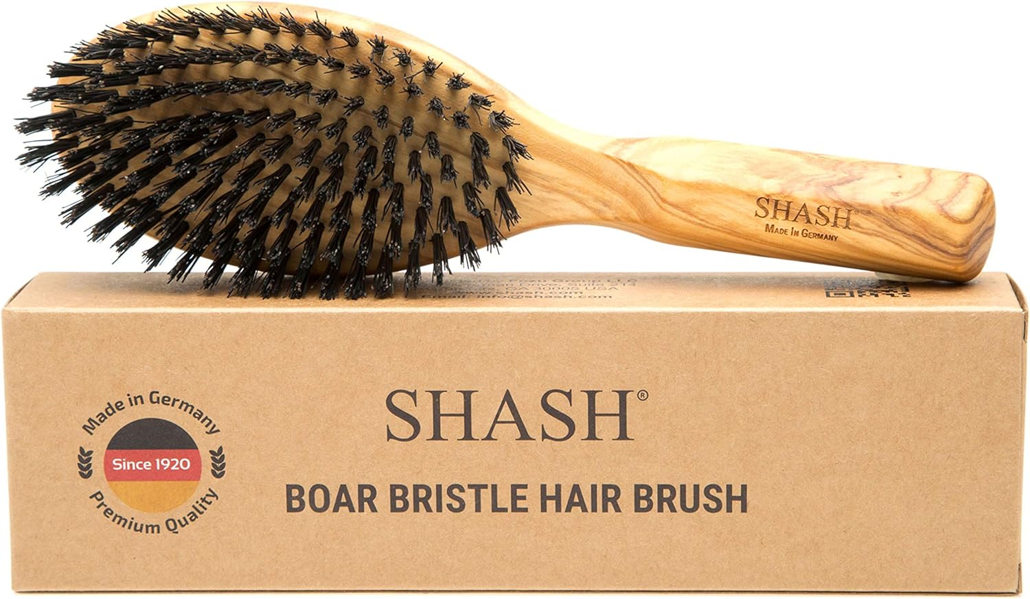 SHASH Everyday 100 Boar Bristle Hair Brush Made in Germany