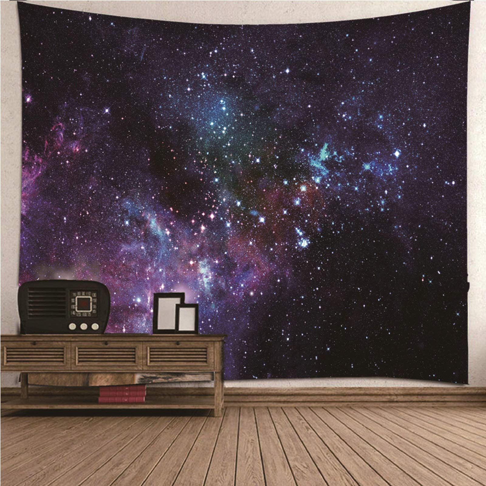 Tapiz de Pared Moderno KnSam con Impresión 3D de Noche de Galaxias, Tela de Poliéster 150x130