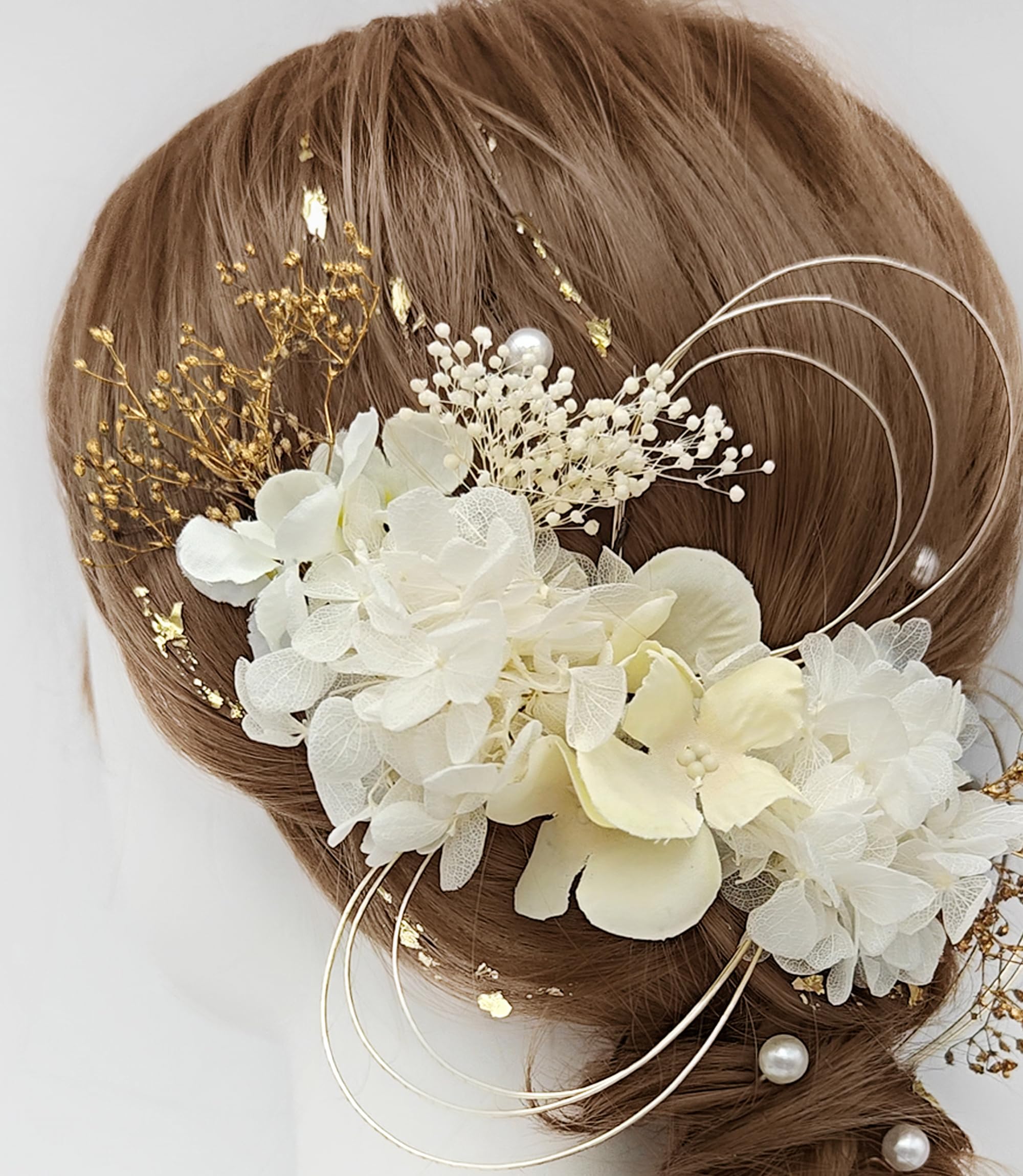 Preserved Flower Hair Ornament with Mizuhiki