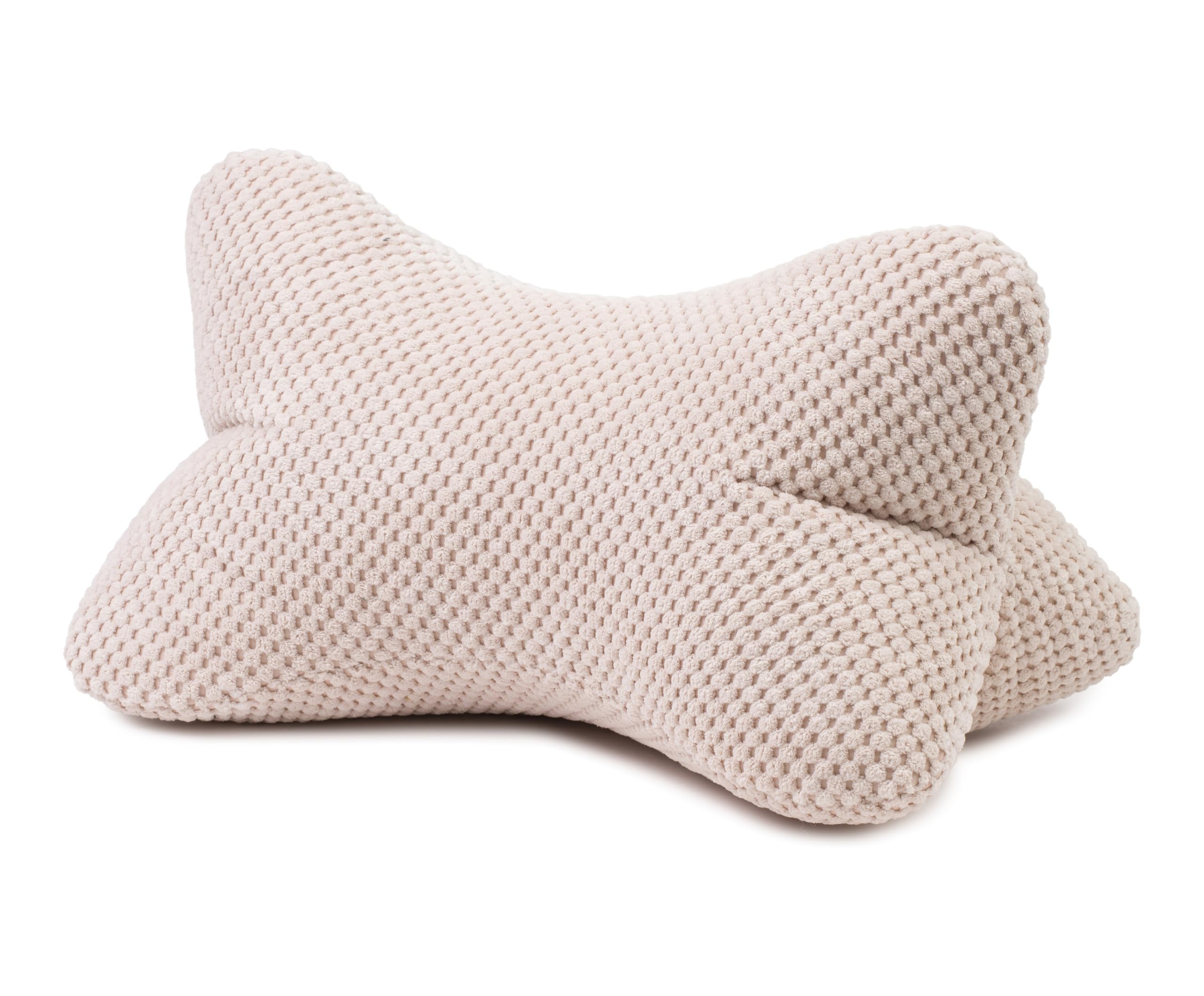 Gözze Lesekissen Sven – Nackenkissen in genoppter Optik, 40 x 25 cm, Creme