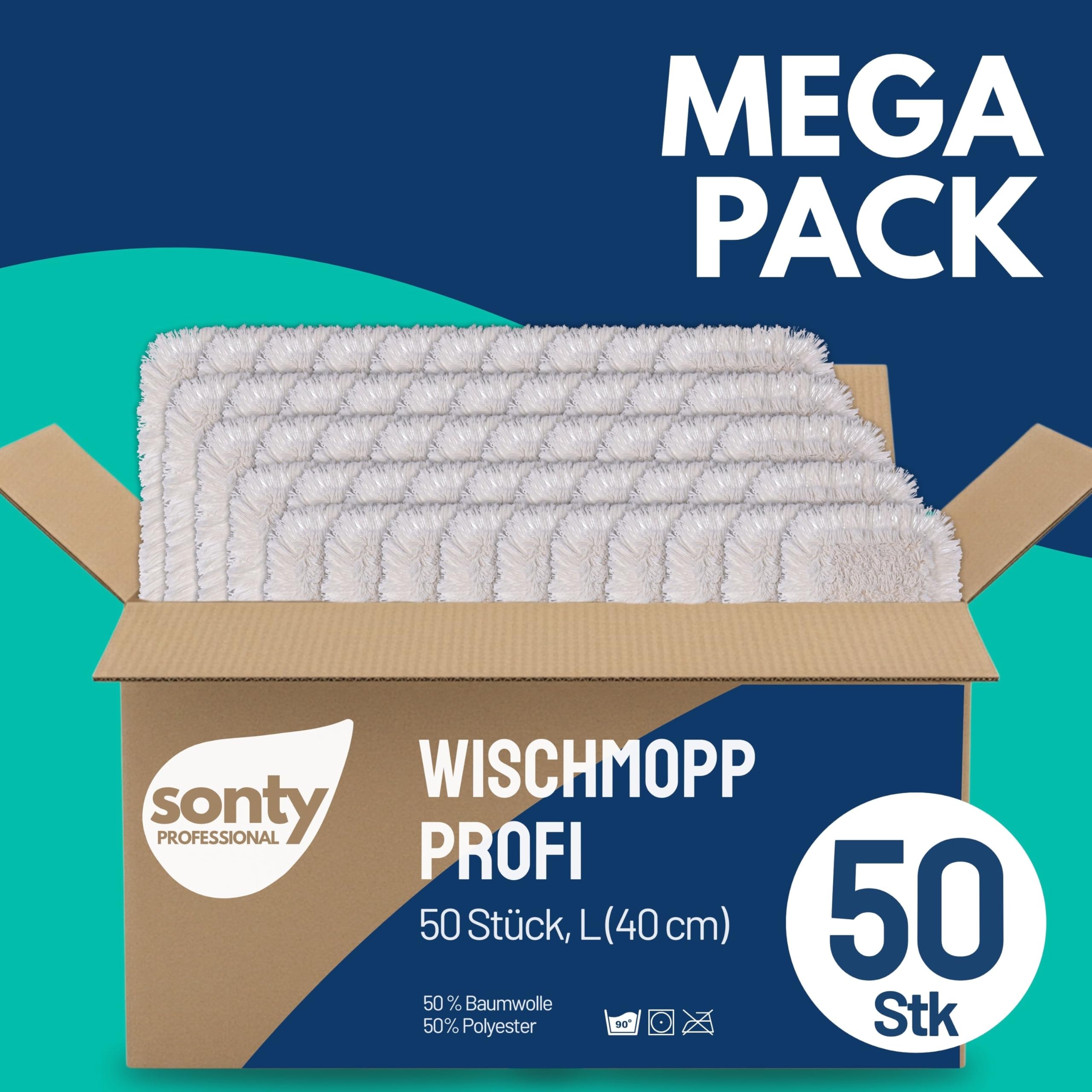 Sonty 50 Stück Mopp, Baumwollmop, Wischmop Premium Tufting 40cm (50)