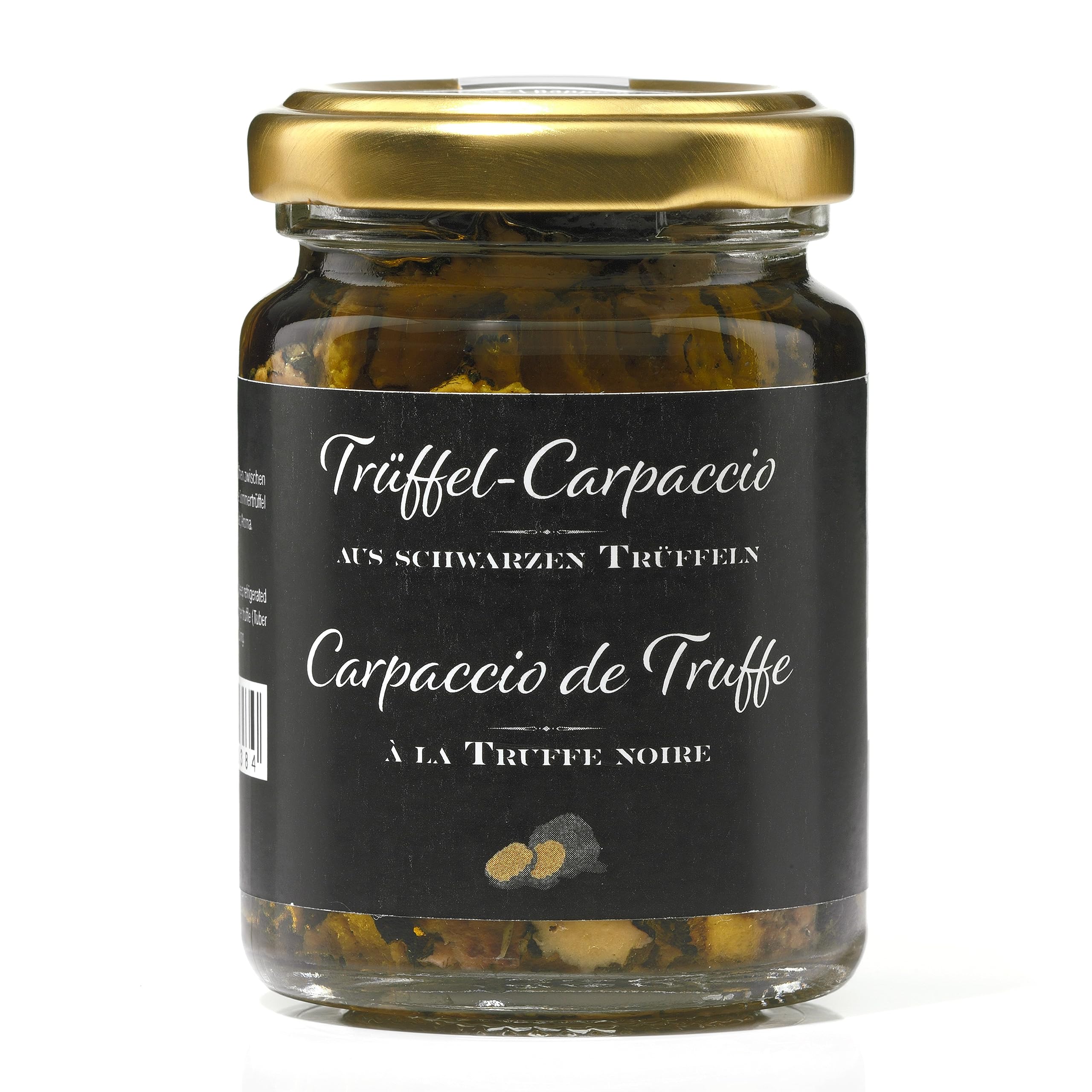 Carpaccio de truffes avec de la vraie truffe noire et de l'huile d'olive extra vierge, 90g. Végétalien et sans gluten